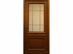GD Menuiseries Puerta de Entrada Modelo 'Cornelia' 215X90 Empujar Mesa Lateral Derecha sin manilla Marru00f3n Discount