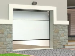 Vente-unique Puerta De Garaje|Puerta de garaje seccional motorizada efecto madera blanca PRIETA