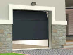 Puerta de garaje seccional con motor efecto madera antracita PRIETA^Somfy Clearance