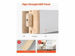 Puerta de Granero Corrediza SucceBuy, 76.2 x 213.4 cm, de Panel de MDF, Kit de Puerta Corrediza con Kit de Herrajes, Superficie de PVC Impermeable^