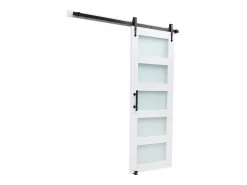 Puerta de Granero Corrediza SucceBuy, 76.2 x 213.4 cm, de Panel de MDF, Kit de Puerta Corrediza con Kit de Herrajes, Superficie de PVC Impermeable^