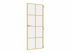Puerta de interior dorada vidrio templado y aluminio 83x201,5cm ES370871^ Sale
