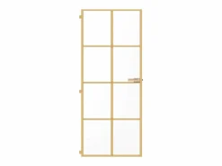 Puerta de interior dorada vidrio templado y aluminio 83x201,5cm ES779392^ Outlet