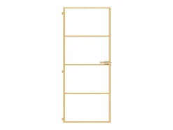 Puerta de interior dorada vidrio templado y aluminio 83x201,5cm ES204983^ New
