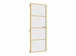Puerta de interior dorada vidrio templado y aluminio 76x201,5cm ES620626^ Sale