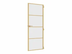 Puerta de interior dorada vidrio templado y aluminio 76x201,5cm ES620626^ Sale