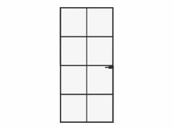 Puerta de interior vidrio templado y aluminio 93x201,5 cm ES154585 Negro