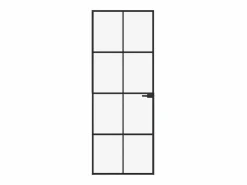 Puerta de interior vidrio templado y aluminio 76x201,5 cm ES522789 Negro New
