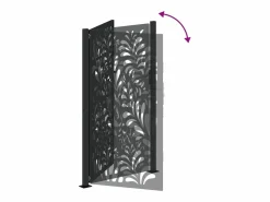 Puerta de jardín negra 105x180 cm diseño ondulado de acero^ Outlet