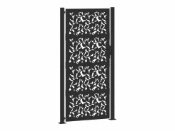 Puerta de jardín negra 105x205 cm diseño de hoja de acero Negro Hot
