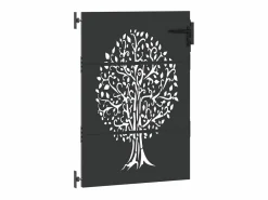 Puerta de jardín, Puerta de jardín 85x75 cm Diseño de árbol en acero Corten^ Hot