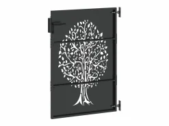 Puerta de jardín, Puerta de jardín 85x75 cm Diseño de árbol en acero Corten^ Hot