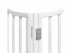 Puerta de perros plegable 12 paneles madera álamo blanca 960 cm^Clicnbuy Discount