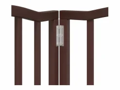 Clicnbuy Puerta de perros plegable 15 paneles madera álamo marrón 750 cm Marru00f3n