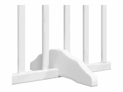 Clicnbuy Puerta de perros plegable 6 paneles madera álamo blanca 480 cm Blanco