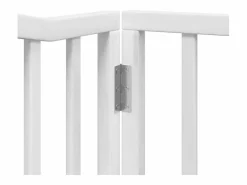 Clicnbuy Puerta de perros plegable 6 paneles madera álamo blanca 480 cm Blanco