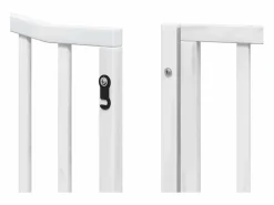 Clicnbuy Puerta de perros plegable 6 paneles madera álamo blanca 480 cm Blanco