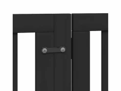 Clicnbuy Seguridad Para Mascotas|Puerta de perros plegable 12 paneles madera álamo negra 600 cm