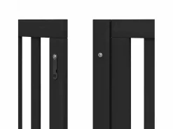 Clicnbuy Seguridad Para Mascotas|Puerta de perros plegable 12 paneles madera álamo negra 600 cm