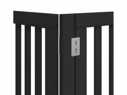 Clicnbuy Seguridad Para Mascotas|Puerta de perros plegable 12 paneles madera álamo negra 600 cm