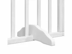Clicnbuy Puerta de perros plegable 15 paneles madera álamo blanca 750 cm Blanco Hot