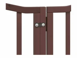 Clicnbuy Seguridad Para Mascotas|Puerta de perros plegable 9 paneles madera álamo marrón 450 cm