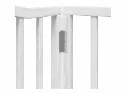 Clicnbuy Seguridad Para Mascotas|Puerta de perros plegable 8 paneles madera álamo blanca 640 cm