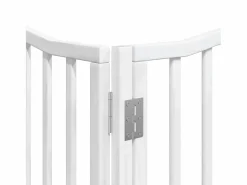 Clicnbuy Seguridad Para Mascotas|Puerta de perros plegable 8 paneles madera álamo blanca 640 cm