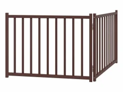 Clicnbuy Seguridad Para Mascotas|Puerta de perros plegable 2 paneles madera abeto marrón 160 cm