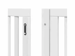 Clicnbuy Seguridad Para Mascotas|Puerta de perros plegable 12 paneles madera álamo blanca 600 cm