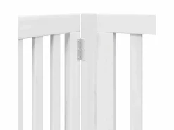 Clicnbuy Seguridad Para Mascotas|Puerta de perros plegable 8 paneles madera álamo blanca 640 cm