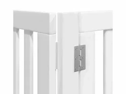 Clicnbuy Seguridad Para Mascotas|Puerta de perros plegable 8 paneles madera álamo blanca 640 cm