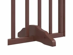 Puerta de perros plegable 9 paneles madera álamo marrón 450 cm^Clicnbuy New