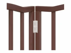 Puerta de perros plegable 9 paneles madera álamo marrón 450 cm^Clicnbuy New