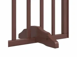 Clicnbuy Puerta de perros plegable 12 paneles madera álamo marrón 600 cm Marru00f3n Discount
