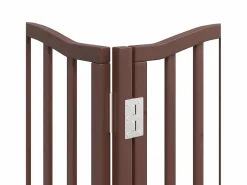 Puerta de perros plegable 12 paneles madera álamo marrón 600 cm^Clicnbuy New