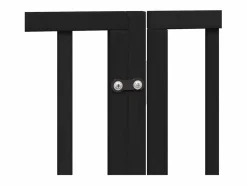 Puerta de perros plegable 8 paneles madera álamo negra 640 cm^Clicnbuy Clearance