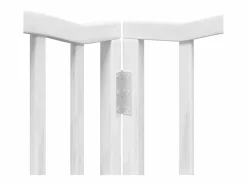 Clicnbuy Seguridad Para Mascotas|Puerta de perros plegable 12 paneles madera álamo blanca 600 cm