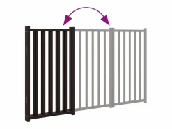 Clicnbuy Puerta de perros plegable 3 paneles madera abeto 150 cm Negro Hot