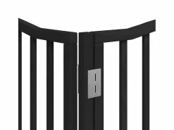 Clicnbuy Seguridad Para Mascotas|Puerta de perros plegable 12 paneles madera álamo negra 960 cm
