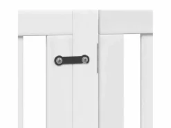 Puerta de perros plegable 6 paneles madera álamo blanca 480 cm^Clicnbuy Best