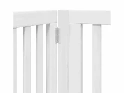 Puerta de perros plegable 6 paneles madera álamo blanca 480 cm^Clicnbuy Best