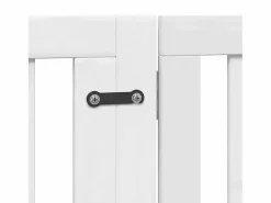 Puerta de perros plegable 10 paneles madera álamo blanca 800 cm^Clicnbuy Discount