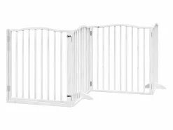 Clicnbuy Puerta de perros plegable 6 paneles madera álamo blanca 480 cm Blanco Discount
