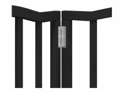 Puerta de perros plegable 15 paneles madera álamo negra 750 cm^Clicnbuy Online
