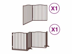 Clicnbuy Seguridad Para Mascotas|Puerta de perros plegable 6 paneles madera álamo marrón 480 cm