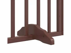 Puerta de perros plegable 15 paneles madera álamo marrón 750 cm^Clicnbuy New