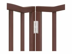 Puerta de perros plegable 15 paneles madera álamo marrón 750 cm^Clicnbuy New