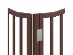 Clicnbuy Seguridad Para Mascotas|Puerta de perros plegable 12 paneles madera álamo marrón 960 cm