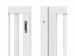 Puerta de perros plegable 10 paneles madera álamo blanca 800 cm^Clicnbuy